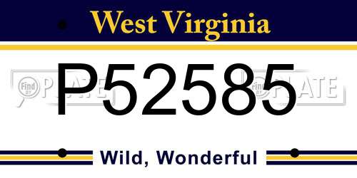 P52585 West Virginia License Plate