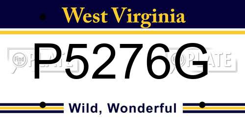 P5276G West Virginia License Plate