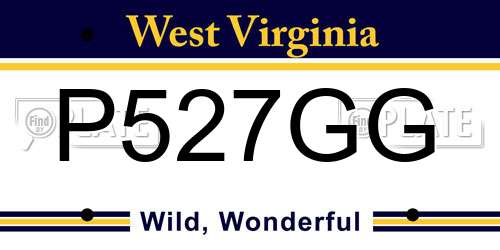 P527GG West Virginia License Plate