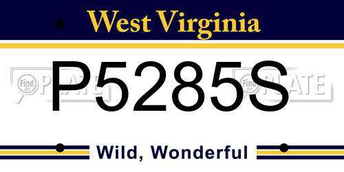 P5285S West Virginia License Plate