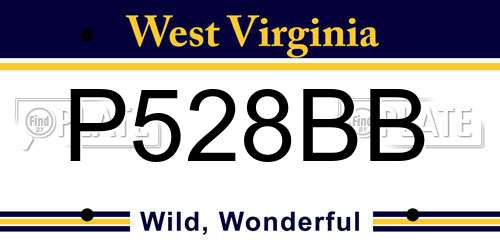 P528BB West Virginia License Plate