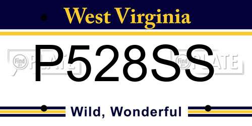 P528SS West Virginia License Plate
