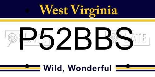 P52BBS West Virginia License Plate