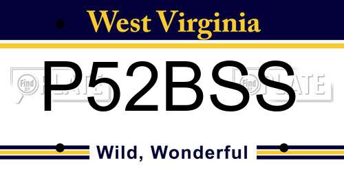 P52BSS West Virginia License Plate