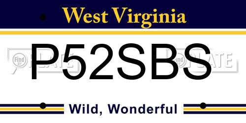 P52SBS West Virginia License Plate