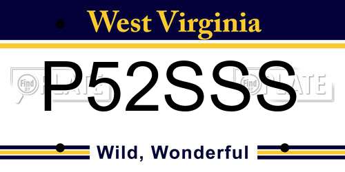 P52SSS West Virginia License Plate