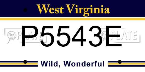 P5543E West Virginia License Plate