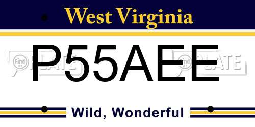 P55AEE West Virginia License Plate