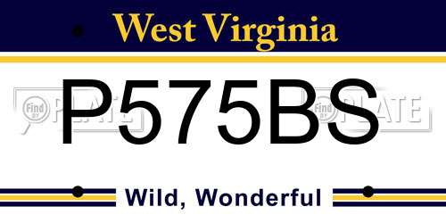 P575BS West Virginia License Plate