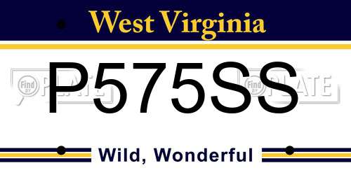 P575SS West Virginia License Plate