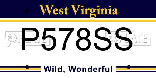 P578SS West Virginia License Plate