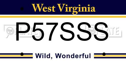 P57SSS West Virginia License Plate