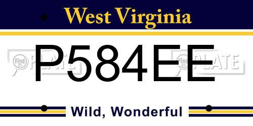 P584EE West Virginia License Plate