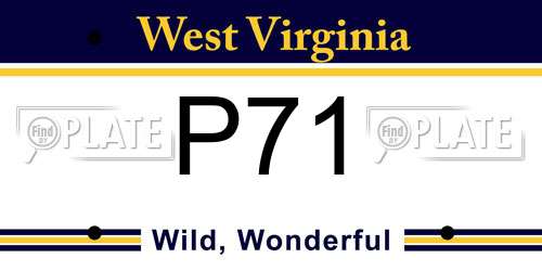 P71 West Virginia License Plate