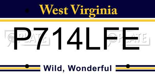 P714LFE West Virginia License Plate