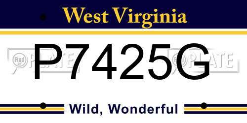 P7425G West Virginia License Plate