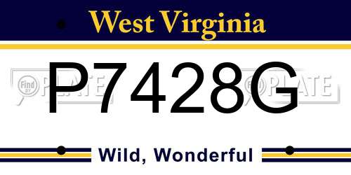 P7428G West Virginia License Plate
