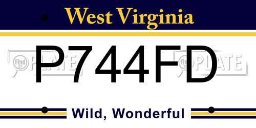 P744FD West Virginia License Plate