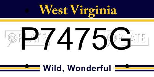P7475G West Virginia License Plate