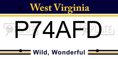 P74AFD West Virginia License Plate