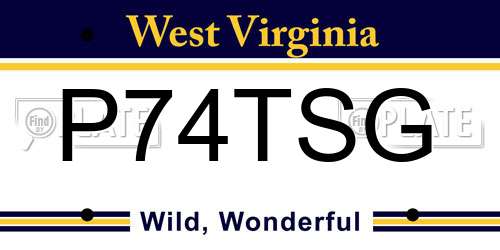 P74TSG West Virginia License Plate