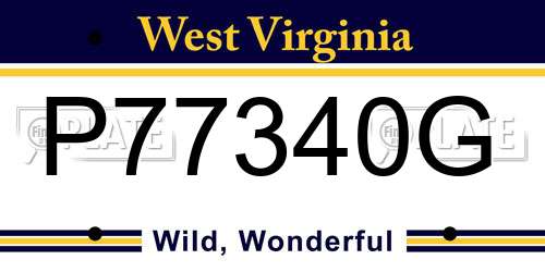 P77340G West Virginia License Plate
