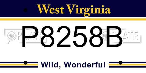 P8258B West Virginia License Plate