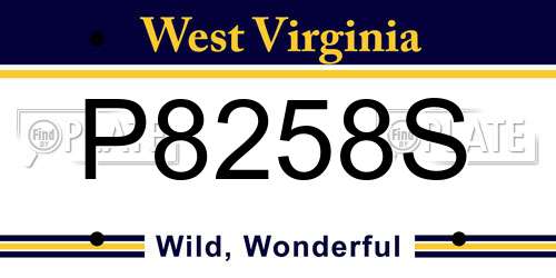 P8258S West Virginia License Plate
