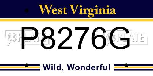 P8276G West Virginia License Plate