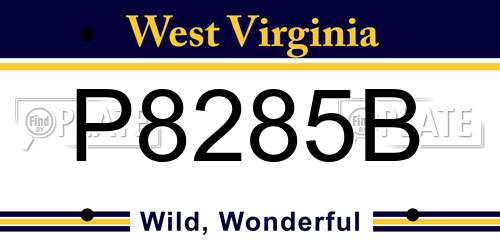 P8285B West Virginia License Plate