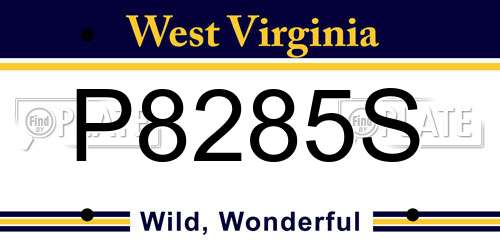 P8285S West Virginia License Plate