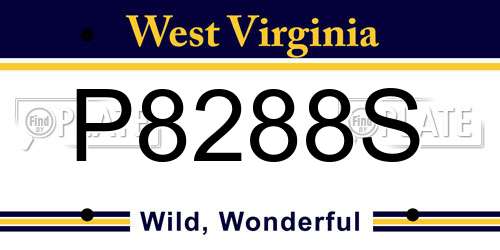 P8288S West Virginia License Plate