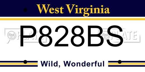 P828BS West Virginia License Plate