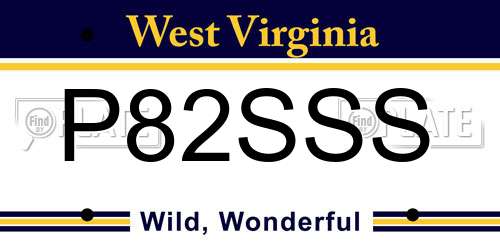 P82SSS West Virginia License Plate