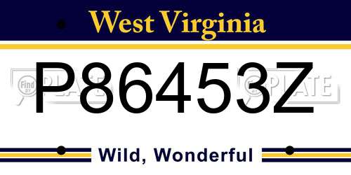 P86453Z West Virginia License Plate