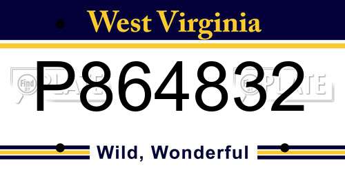 P864832 West Virginia License Plate