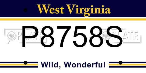 P8758S West Virginia License Plate