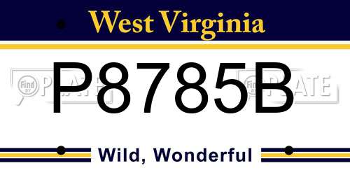 P8785B West Virginia License Plate