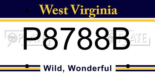 P8788B West Virginia License Plate