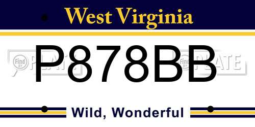 P878BB West Virginia License Plate