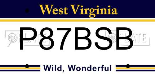 P87BSB West Virginia License Plate