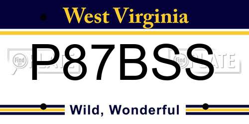 P87BSS West Virginia License Plate