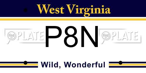 P8N West Virginia License Plate