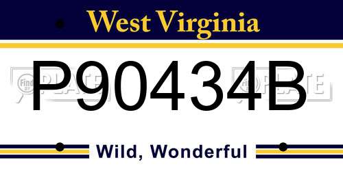P90434B West Virginia License Plate