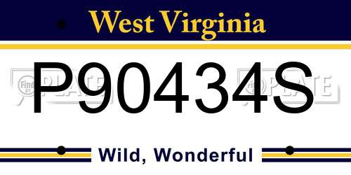 P90434S West Virginia License Plate