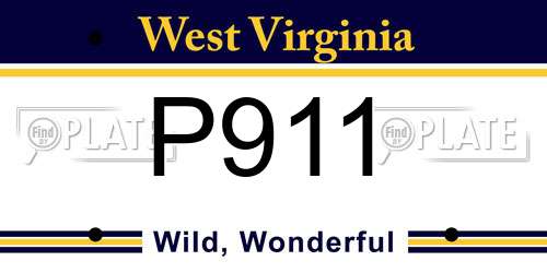 P911 West Virginia License Plate