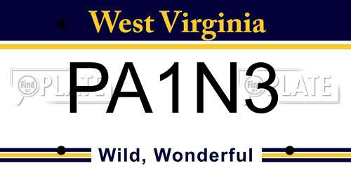PA1N3 West Virginia License Plate