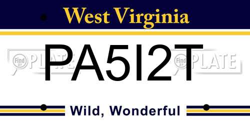 PA5I2T West Virginia License Plate