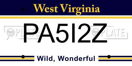 PA5I2Z West Virginia License Plate