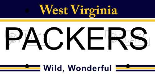 PACKERS West Virginia License Plate